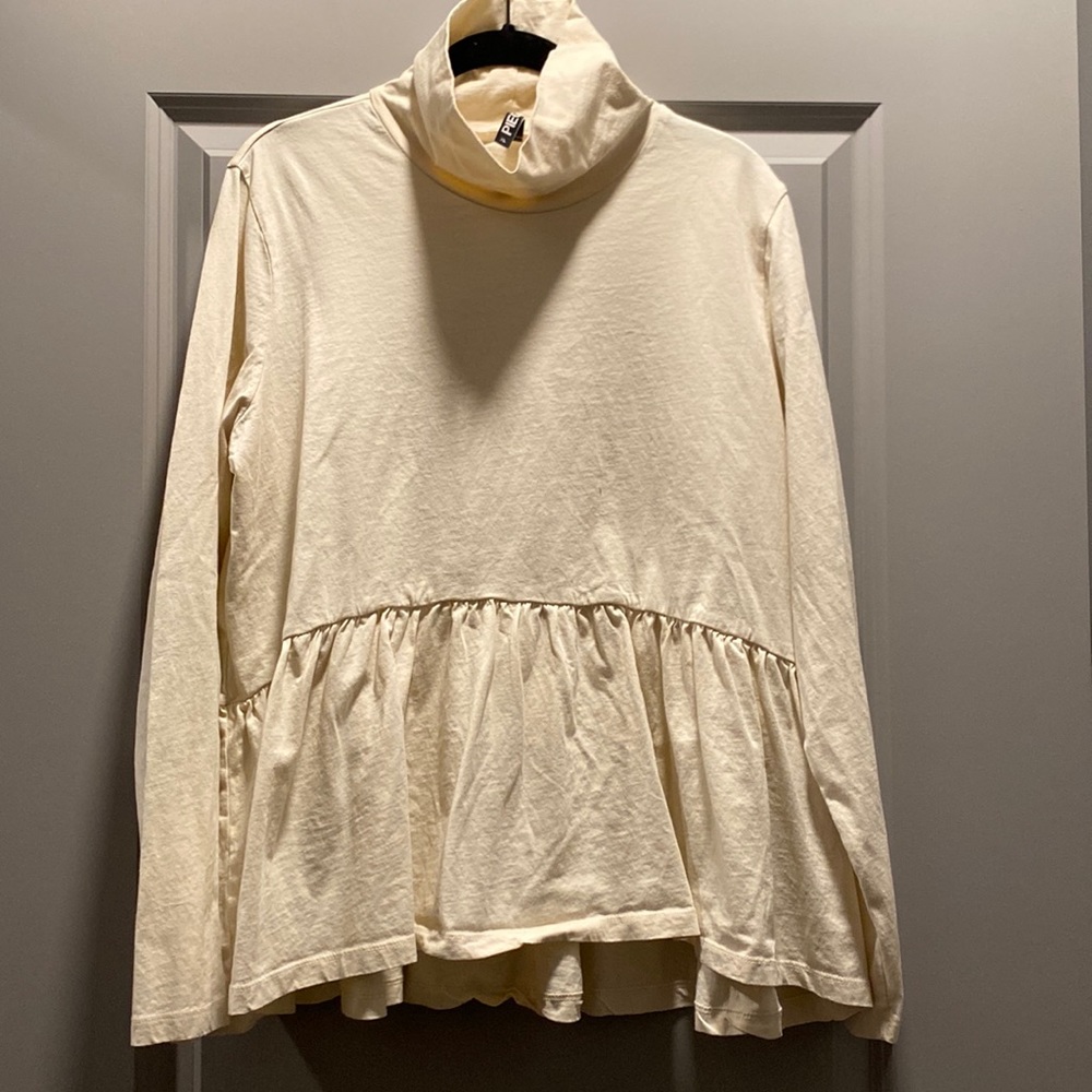 Turtleneck Long Sleeve Peplum Top